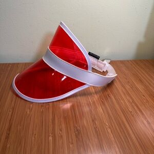 Red and White Visor Hat